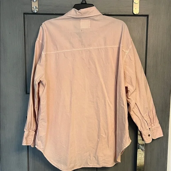 C&C California Soft Pink Linen Button-Down Shirt-Women’s - Picture 4 of 6